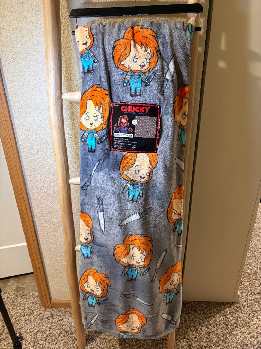 Chucky Full Queen Plush Blanket Horror Movie 90x90 Universal NWT